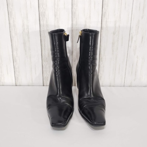 Chanel Black Leather Ankle Boots - Picture 3 of 8